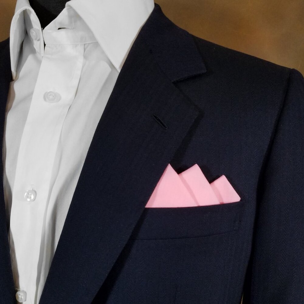 NEW Pink 100% Cotton Pre-Folded Pocket Square Handkerchief Insert